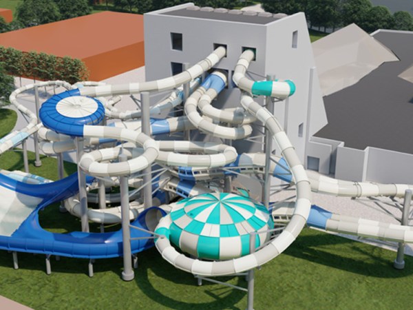 Aqualibi (Phase 2) : nouveaux toboggans (22 Décembre&nbsp;2023)